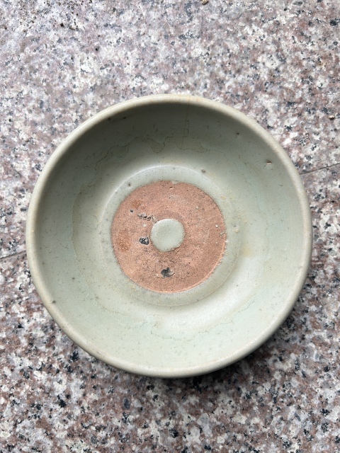 古玩陶瓷明早期 龍泉窯梅子青釉盤拍賣，當前價格255元
