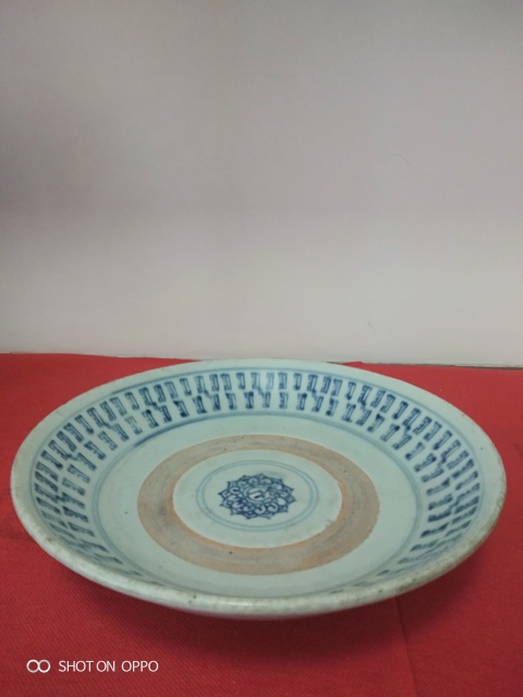 古玩陶瓷青花百壽紋盤拍賣，當前價格985元