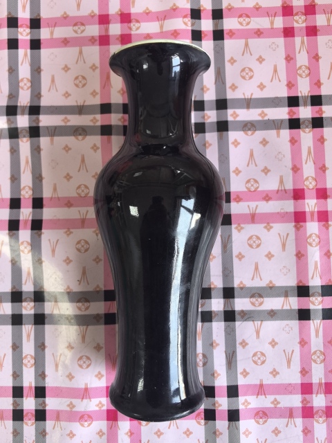 古玩陶瓷黑釉觀音瓶拍賣，當(dāng)前價(jià)格1500元