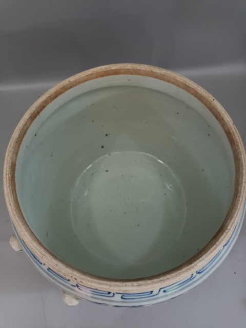 古玩陶瓷青花特大號纏蓮粥罐拍賣，當前價格388元