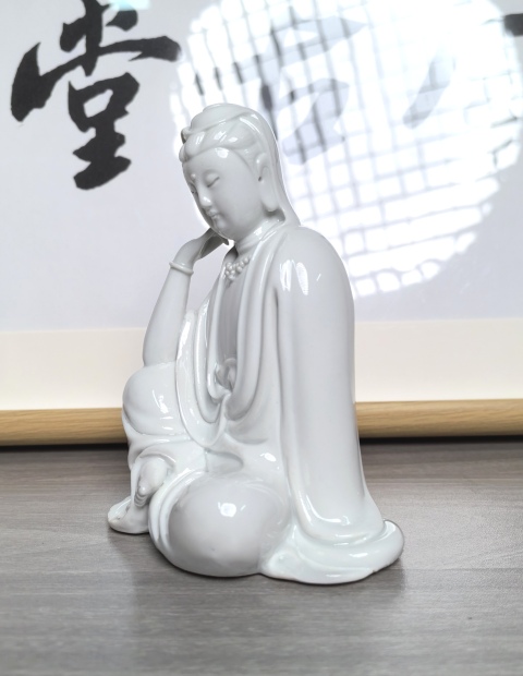 古玩陶瓷德化白瓷觀音造像拍賣,當前價格290元