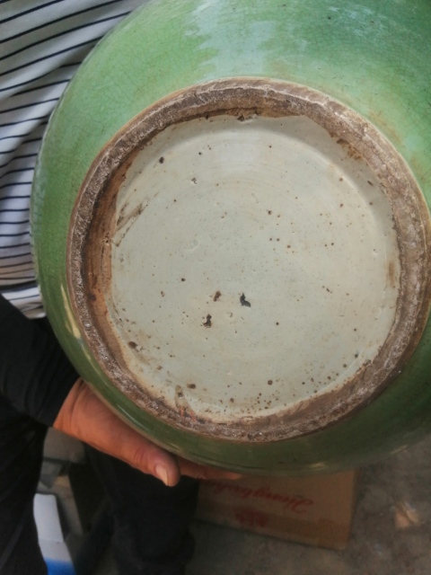 古玩陶瓷綠哥釉大罐拍賣，當前價格3000元