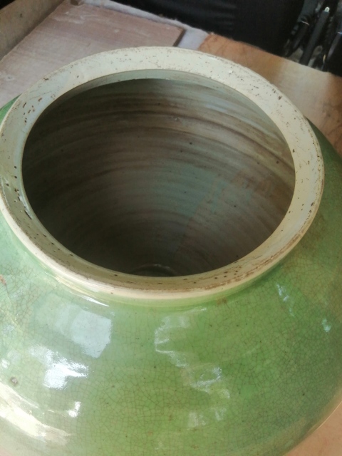 古玩陶瓷綠哥釉大罐拍賣，當前價格3000元