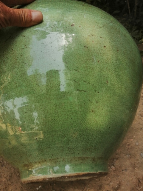 古玩陶瓷綠哥釉大罐拍賣，當前價格3000元