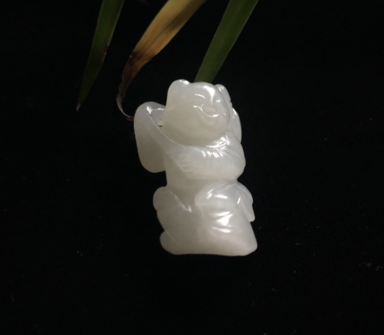 古玩玉器清代羊脂級別和田白玉雕童子拍賣，當前價格28000元