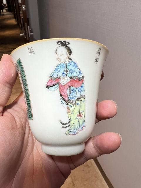 古玩陶瓷道光粉彩無雙譜鈴鐺杯碟套拍賣,當前價格38888元
