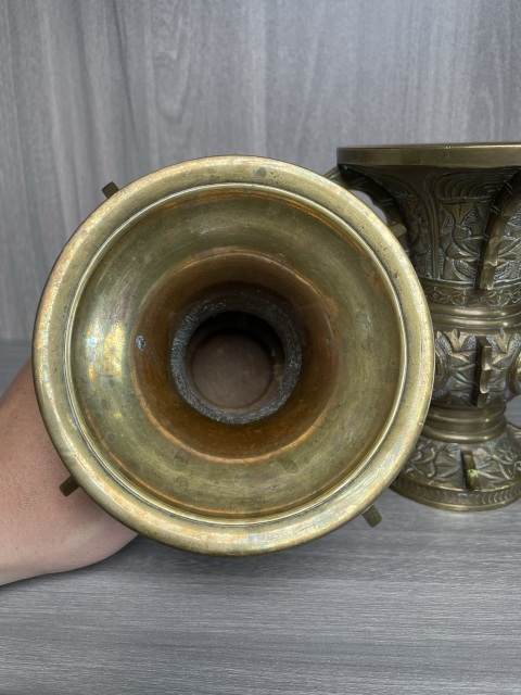 古玩銅器清晚期 銅尊一對(duì)拍賣，當(dāng)前價(jià)格1588元