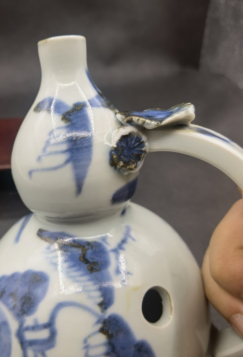 古玩陶瓷清早提梁葫蘆青花壺拍賣,當前價格5980元
