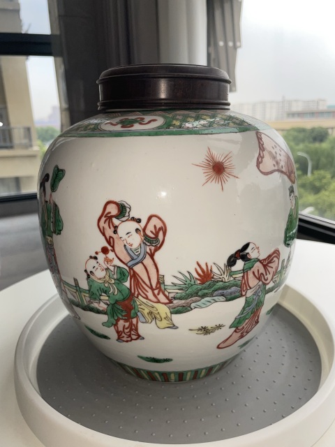 古玩陶瓷五彩人物故事紋蓋罐拍賣，當前價格11888元