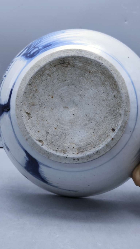 古玩陶瓷山水紋青花研缽拍賣,當前價格6500元