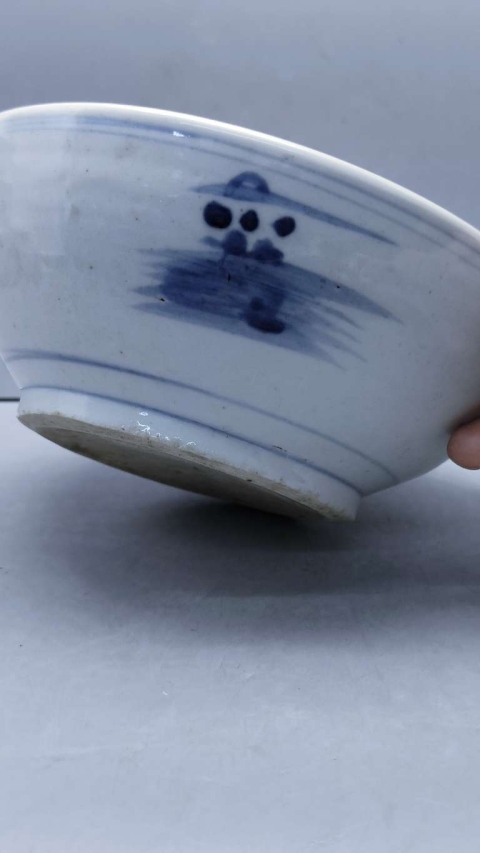 古玩陶瓷山水紋青花研缽拍賣,當前價格6500元