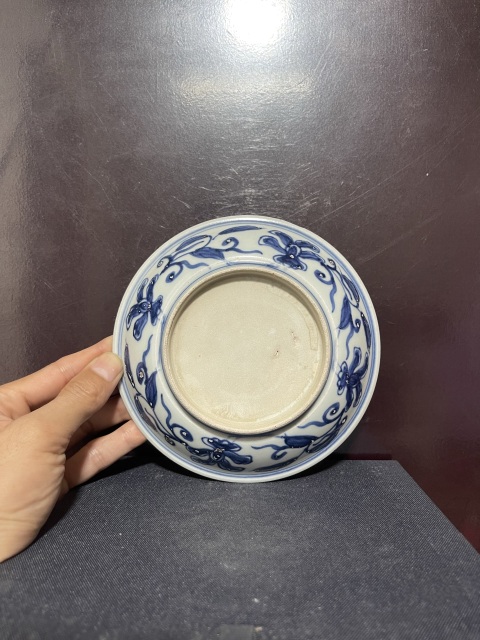 古玩陶瓷青花松鶴人物盤拍賣，當前價格4800元