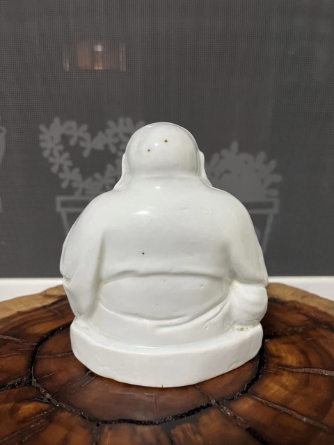 古玩陶瓷民國時期德化窯白釉彌勒佛像拍賣，當前價格650元