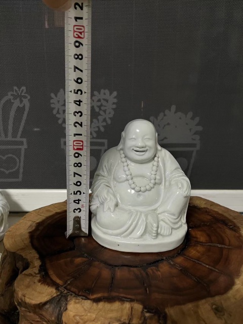 古玩陶瓷民國時期德化窯白釉彌勒佛像拍賣，當前價格650元