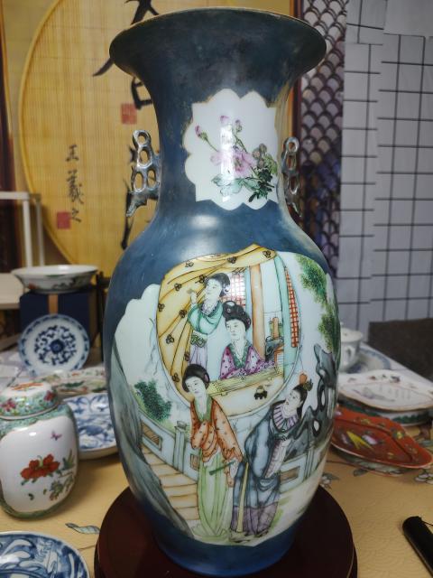 古玩陶瓷紅樓夢粉彩嫁妝瓶拍賣，當前價格3188元