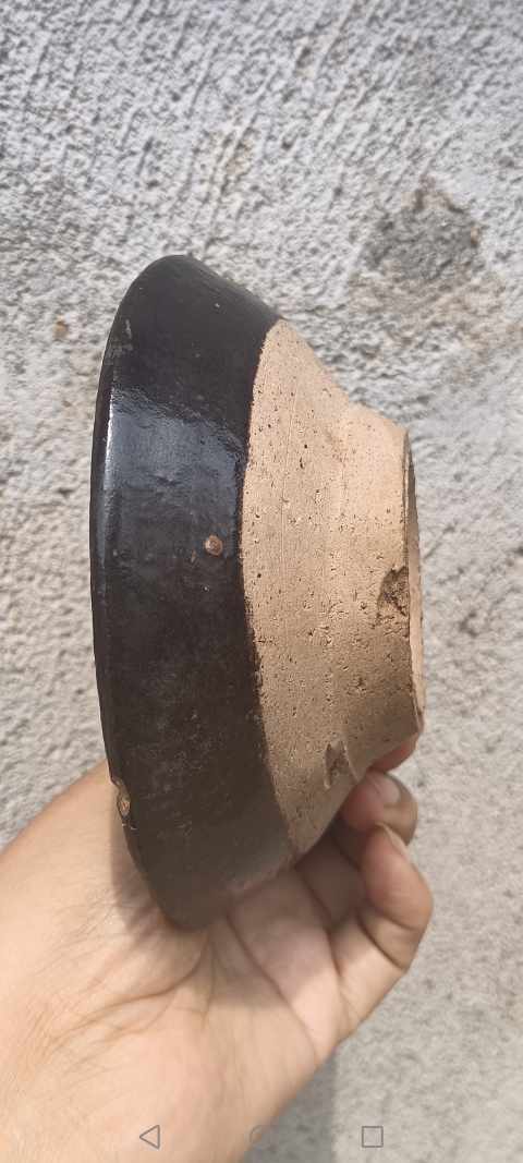 古玩陶瓷元末明初~磁州窯窯變黑釉碗拍賣,當前價格180元