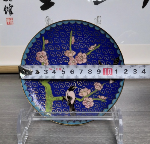 古玩陶瓷銅胎掐絲琺瑯彩 花鳥紋盤（喜上眉梢）拍賣，當前價格180元