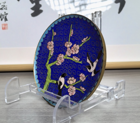 古玩陶瓷銅胎掐絲琺瑯彩 花鳥紋盤（喜上眉梢）拍賣，當前價格180元