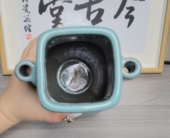 古玩陶瓷仿官釉 貫耳尊拍賣,當前價格380元