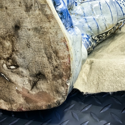 古玩陶瓷青花觀音菩薩造像拍賣，當前價格5800元