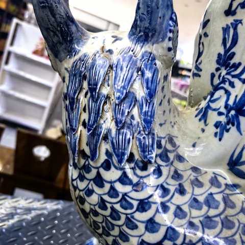 古玩陶瓷青花觀音菩薩造像拍賣，當前價格5800元