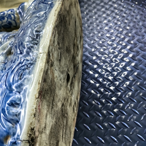 古玩陶瓷青花觀音菩薩造像拍賣，當前價格5800元