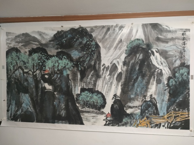 古玩字畫大紅袍畫家楊殿生寫意山水畫拍賣,當前價格1800元
