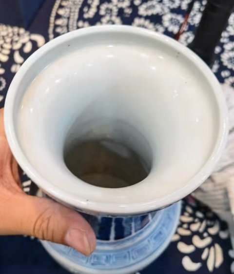 古玩陶瓷青花雉雞牡丹圖盤口瓶拍賣,當前價格15000元