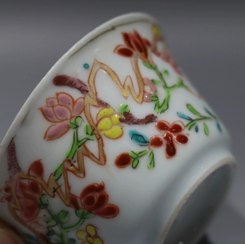 古玩陶瓷雍正粉彩花卉紋杯拍賣，當前價格1980元