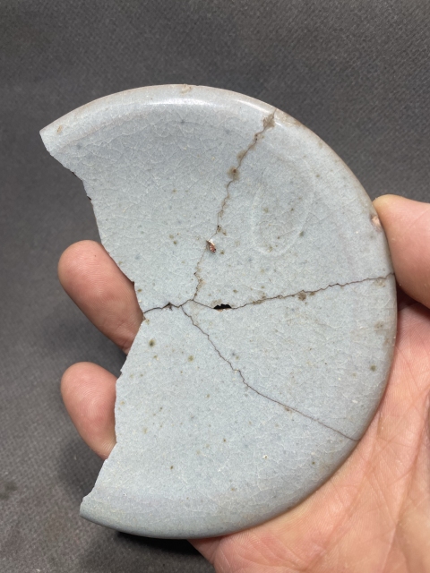 古玩陶瓷五大名窯之一鈞窯天藍釉盤拍賣,當前價格398元