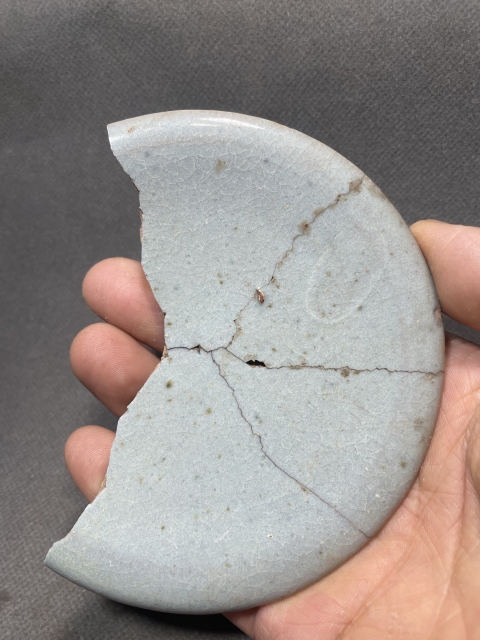 古玩陶瓷五大名窯之一鈞窯天藍釉盤拍賣,當前價格398元