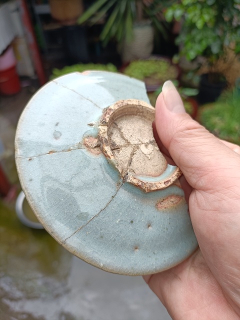 古玩陶瓷五大名窯之一鈞窯天藍釉盤拍賣,當前價格398元
