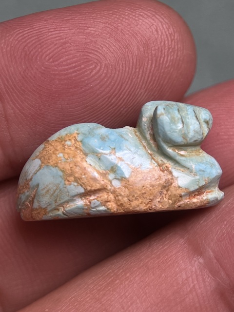 古玩玉器漢代綠松石瑞獸拍賣,當前價格20800元
