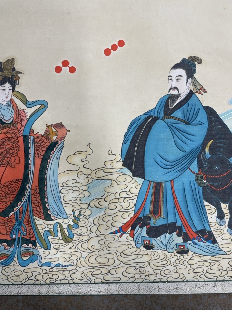 古玩字畫清晚期 絹本立軸牛郎織女拍賣，當前價格390元