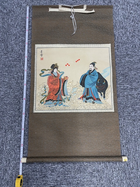 古玩字畫清晚期 絹本立軸牛郎織女拍賣，當前價格390元