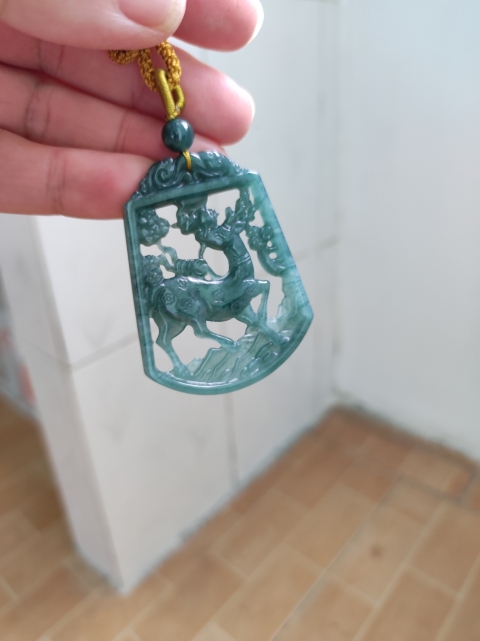 古玩玉器天然翡翠雕“一路有你”掛件拍賣,當前價格406元