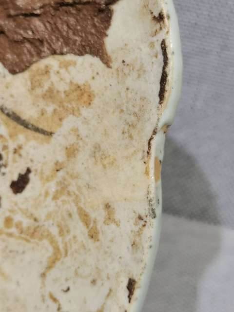 古玩陶瓷粉彩紫氣東來寓意樹葉形瓷板拍賣,當前價格0元