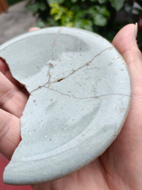 古玩陶瓷五大名窯之一鈞窯天藍釉盤拍賣,當前價格398元