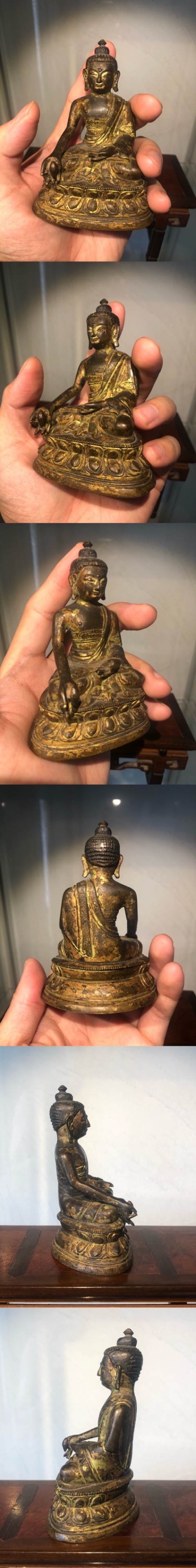 古玩雜項銅鎏金藥師佛拍賣，當前價格7000元