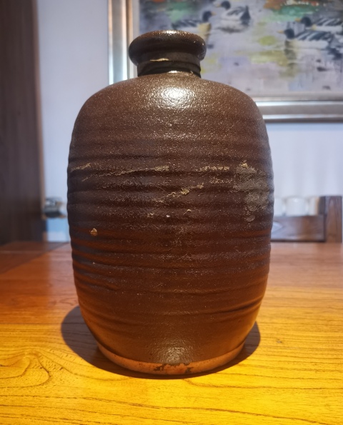 古玩陶瓷明褐釉弦紋梅瓶拍賣，當前價格688元
