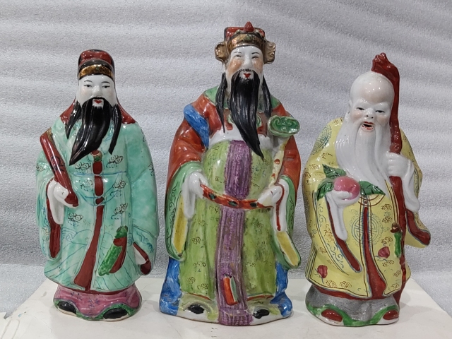 古玩陶瓷粉彩福祿壽三星人物塑像拍賣,當前價格0元