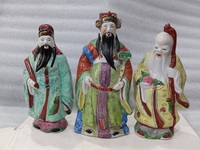 古玩陶瓷粉彩福祿壽三星人物塑像拍賣,當前價格0元