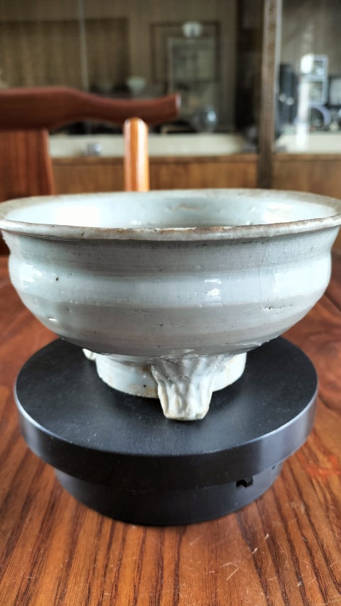 古玩陶瓷明代.青白釉三獸足爐1200拍賣，當前價格1200元
