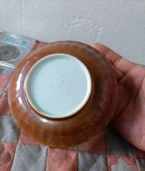 古玩陶瓷清康熙外紫金內(nèi)青花山水人物盤拍賣,當(dāng)前價(jià)格428元