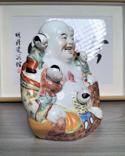 古玩陶瓷創(chuàng)匯官窯 五子彌勒佛塑像拍賣，當(dāng)前價(jià)格390元