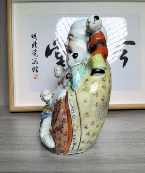 古玩陶瓷創(chuàng)匯官窯 五子彌勒佛塑像拍賣，當(dāng)前價(jià)格390元