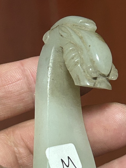 古玩玉器明代和田白玉帶鉤拍賣，當(dāng)前價格8200元