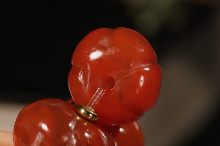 古玩玉器超大尺寸精品天然“南紅瑪瑙”瓜珠手串拍賣，當前價格6800元