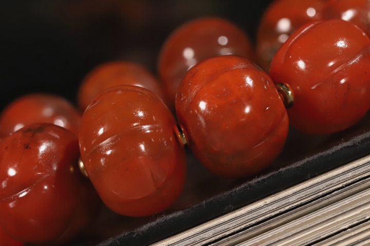 古玩玉器超大尺寸精品天然“南紅瑪瑙”瓜珠手串拍賣，當前價格6800元