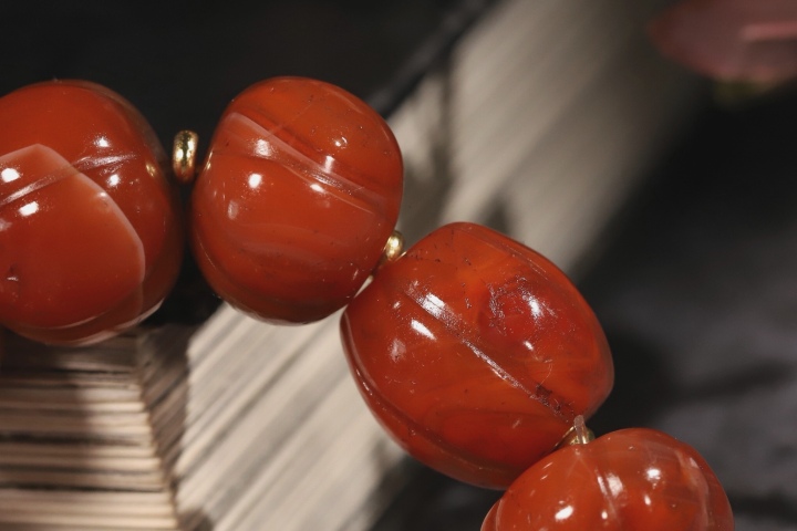 古玩玉器超大尺寸精品天然“南紅瑪瑙”瓜珠手串拍賣，當前價格6800元